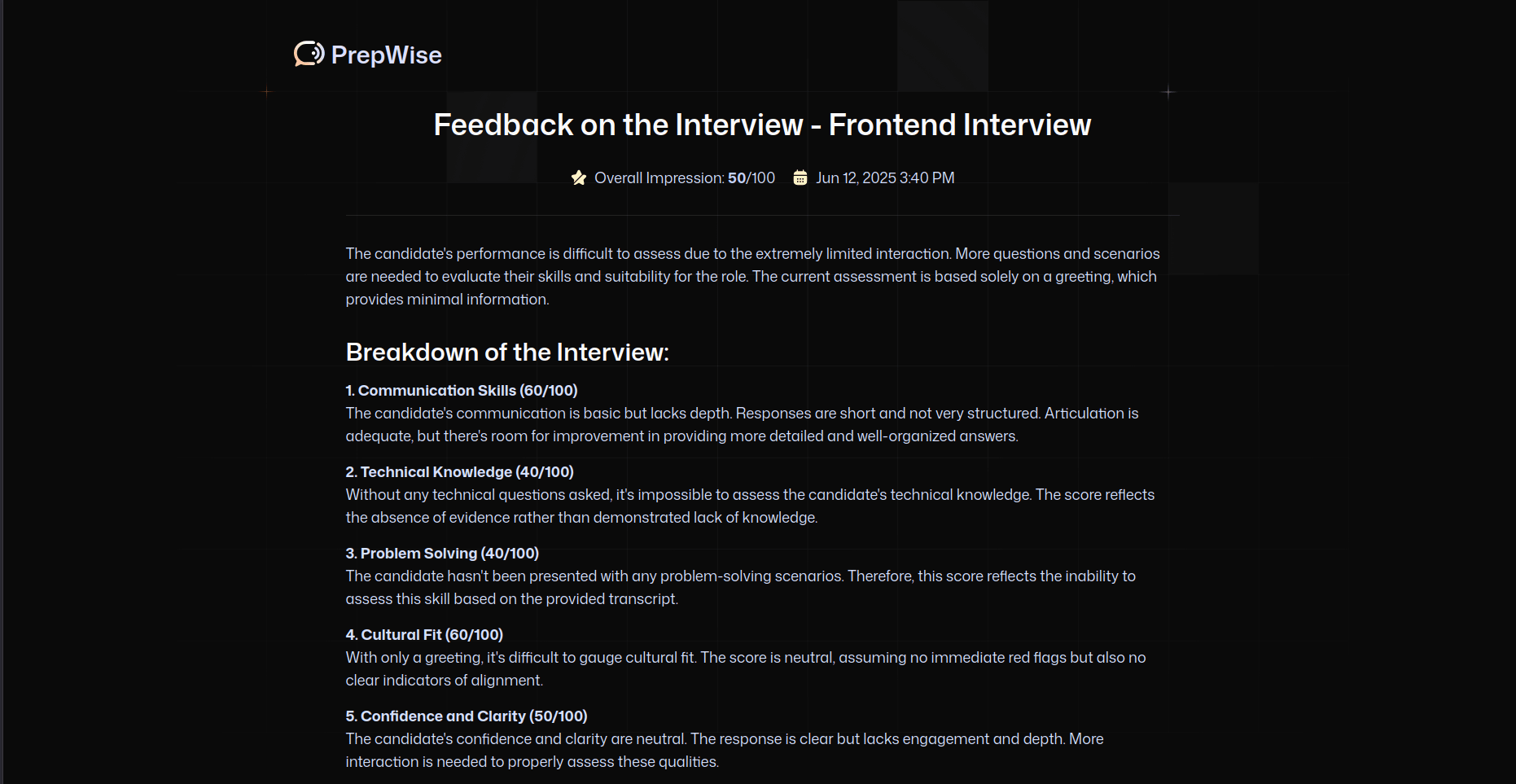 PrepWise screenshot 2